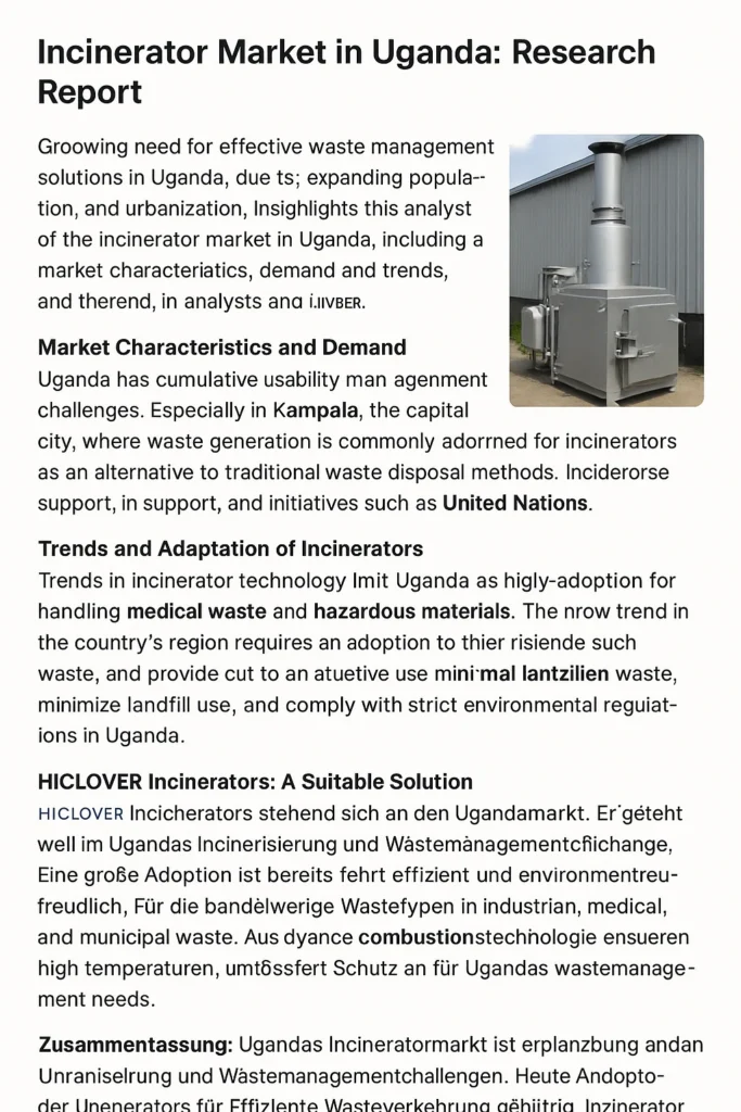 Uganda Waste Incinerator Market Report (2025): Demand, Trends, and Fit for Field-Ready Systems