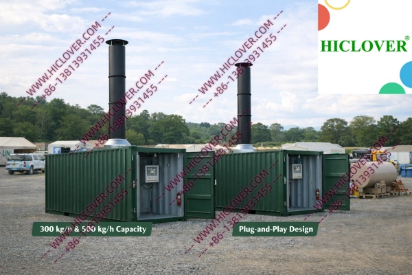HICLOVER Mobile Containerized Waste Incinerator (Plug-and-Play, 300 kg/h & 500 kg/h)